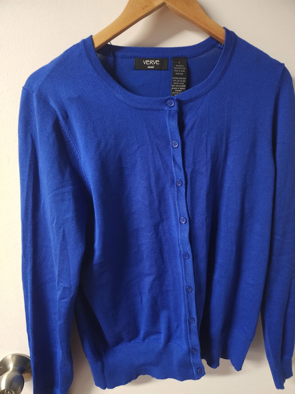 Verve Ami Royal Blue Button-Front Cardigan